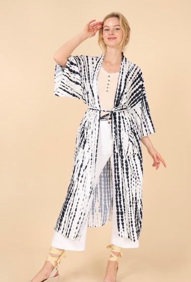 Grossiste Sandy Paris - Caftan tie & die avec ceinture kimono