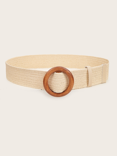 Wholesaler Sandy Paris - Elastic raffia belt with round buckle