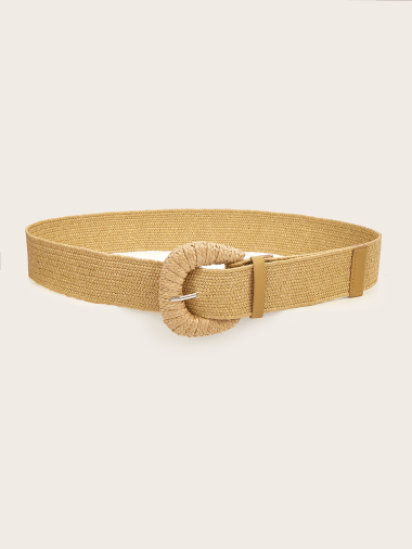 Wholesaler Sandy Paris - Elastic raffia belt with round buckle