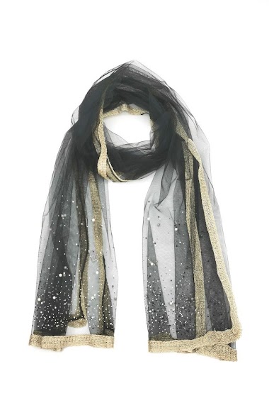 Mayorista Sandy Paris - Sheer shiny evening shawl with rhinestones