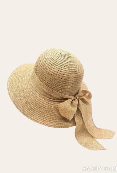 Großhändler Sandy Paris - Straw hat with bow tie