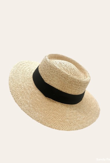Großhändler Sandy Paris - Rigid straw hat with folding ribbon