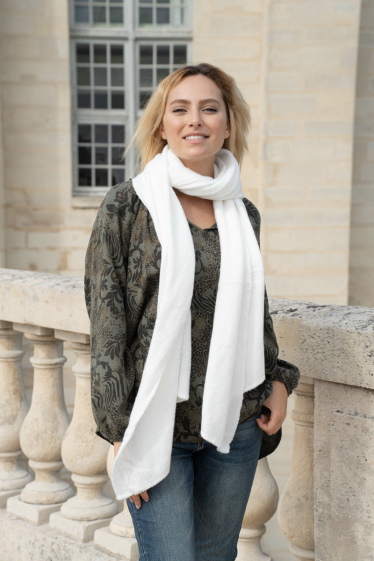 Mayorista Sandy Paris - Bufanda invierno punto biselado lana lisa 190*50