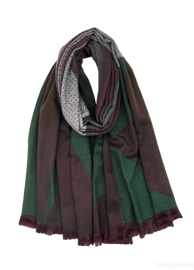 Grossiste Sandy Paris - Écharpe foulard dorure et imprimé avec laine