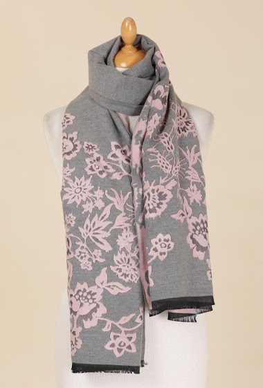 Grossiste Sandy Paris - Echarpe foulard imprimé avec de la laine 180*65
