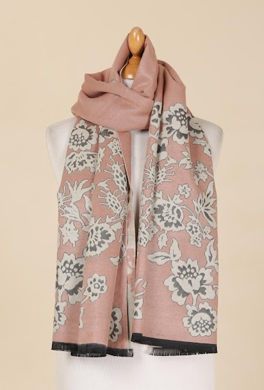 Grossiste Sandy Paris - Echarpe foulard imprimé avec de la laine 180*65