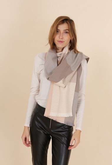 Grossiste Sandy Paris - Echarpe foulard imprimé avec de la laine