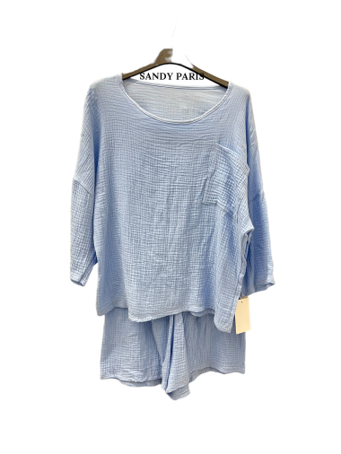 Wholesaler Sandy Paris - Cotton gauze top and shorts set