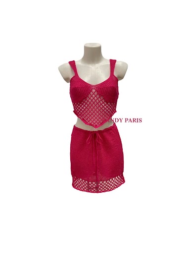 Wholesaler Sandy Paris - Crochet top and skirt set