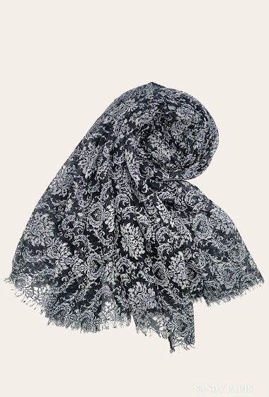 Mayorista Sandy Paris - Printed scarf with pompoms
