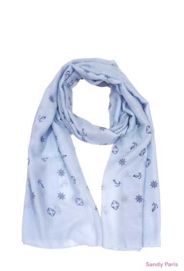 Grossiste Sandy Paris - Foulard imprimé motif marin