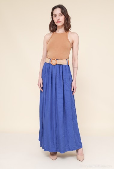 Großhändler Sandy Paris - Long skirt in lyocell with belt