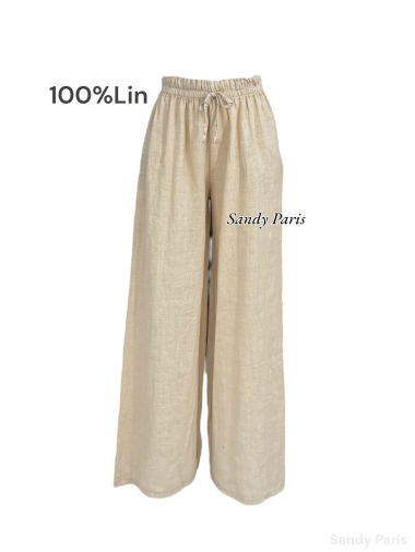 Grossiste Sandy Paris - Pantalon 100%Lin avec poche