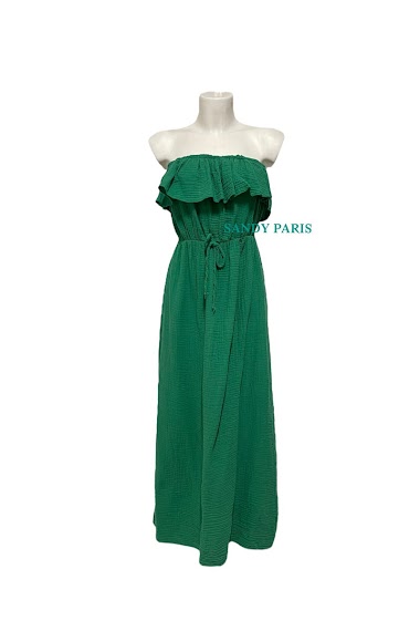Großhändler Sandy Paris - Trägerloses Kleid aus Baumwollgaze