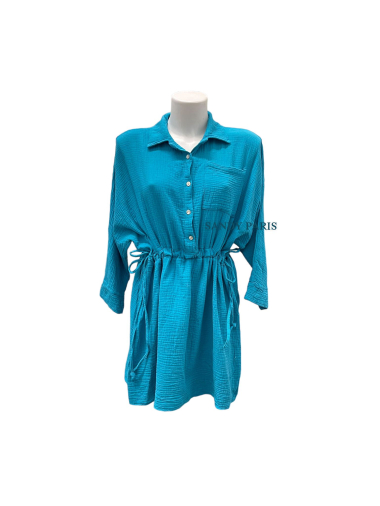 Wholesaler Sandy Paris - Shirt dress in cotton gauze with sleeve