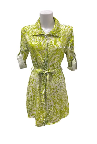 Großhändler Sandy Paris - Bedrucktes Hemdblusenkleid aus Lyocell