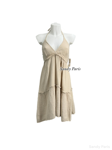 Grossiste Sandy Paris - Robe dos nue en coton gaze