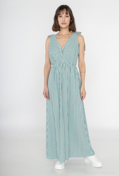 Wholesaler Sandy Paris - 100% Lyocell striped dress with bow