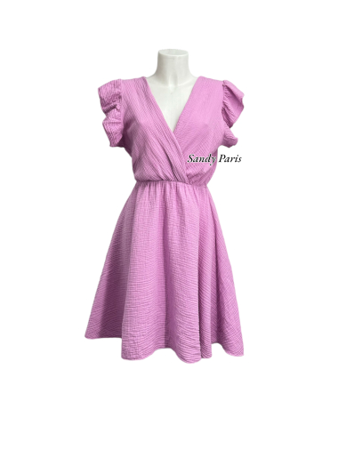 Großhändler Sandy Paris - Kleid aus Baumwollgaze mit Rüschen