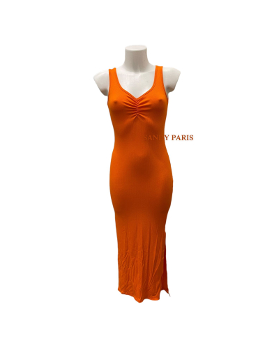 Wholesaler Sandy Paris - Ribbed long slit dress