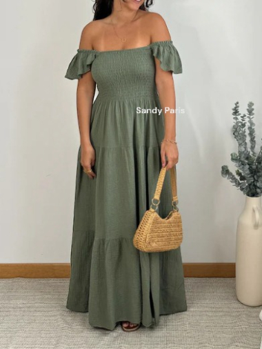 Großhändler Sandy Paris - Langes Kleid aus Baumwollgaze