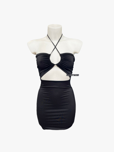 Wholesaler Sandy Paris - Very tight black dress with laces