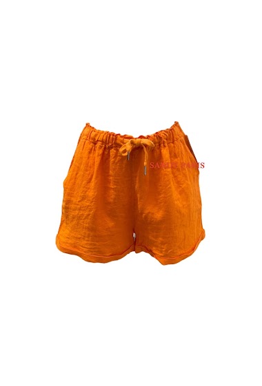 Großhändler Sandy Paris - Shorts aus 100 % Leinen mit Tasche