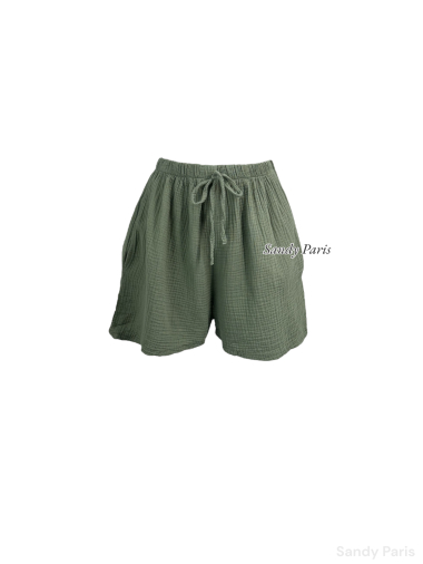 Großhändler Sandy Paris - Shorts aus Baumwollgaze mit Tasche