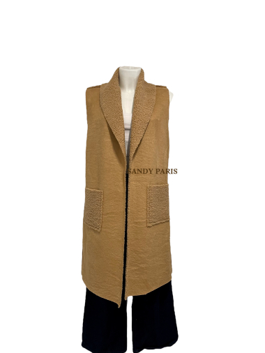 Wholesaler Sandy Paris - Shearling effect sleeveless jacket