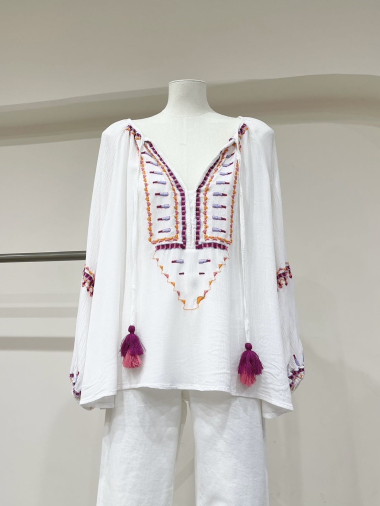 Wholesaler SARAH JOHN - Embroidered crepe blouse