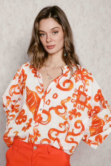 Wholesaler SARAH JOHN - Wide printed cotton blouse