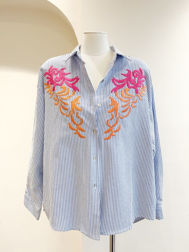 Wholesaler SARAH JOHN - Striped shirt with floral embroidery