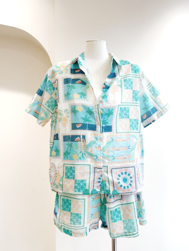 Wholesaler SARAH JOHN - Printed short sleeve blouse