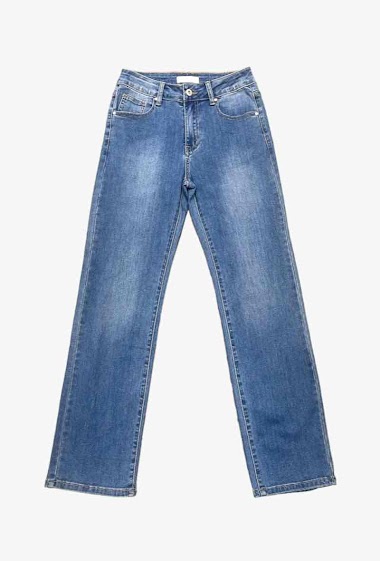 Straight cut jean high waist