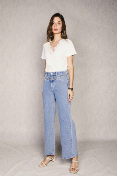 Wholesaler SARAH JOHN - Wide jeans with embroidery