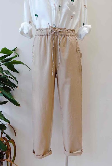 Wholesalers SARAH JOHN - Linen lace-up pants