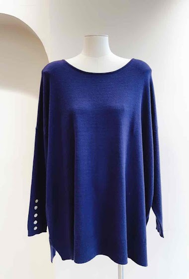 Wholesaler SARAH JOHN - Tunic sweater with buttoned sleeves
