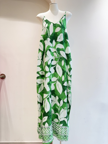 Großhändler SARAH JOHN - Langes bedrucktes Kleid mit verstellbaren Trägern