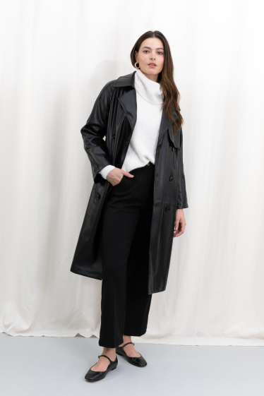 Wholesaler SARAH JOHN - Long faux trench coat