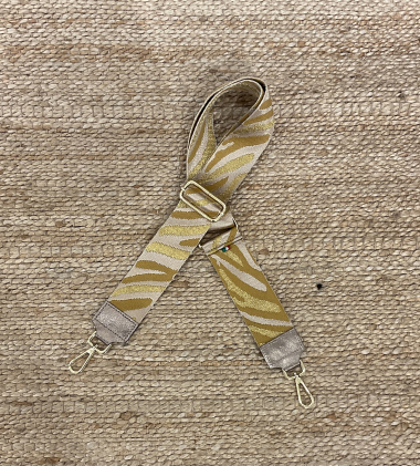 Grossiste CINNAMON - Bandouliere zebre jaune bronze boucle or