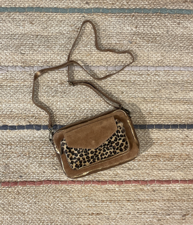 Wholesaler CINNAMON - Leopard pattern rectangle bag