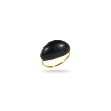 Wholesaler Satine - Large Colorful Oval Ring with “Serrated” Edge