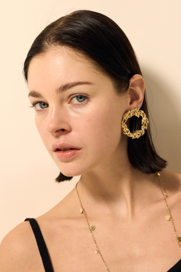 Wholesaler Satine - Asymmetrical Shell Earrings