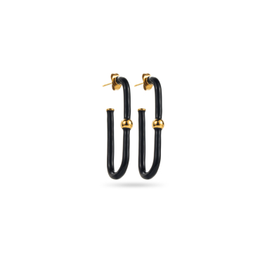Wholesaler Satine - Colorful Oval Hoop Earrings
