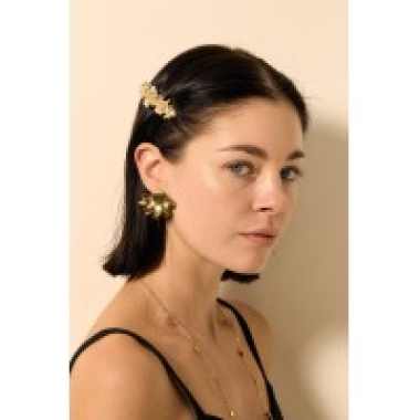 Wholesaler Satine - Half Flower Earrings with Mirror Circle