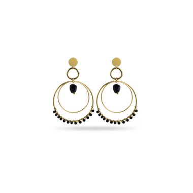 Wholesaler Satine - Double Hoop Earrings and Mini Stone Beads