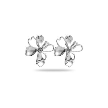 Wholesaler Satine - Double Petal Flower Earrings