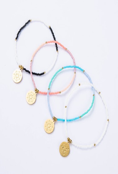 Grossiste Satine - Bracelet élastique perle de miyuki soleil