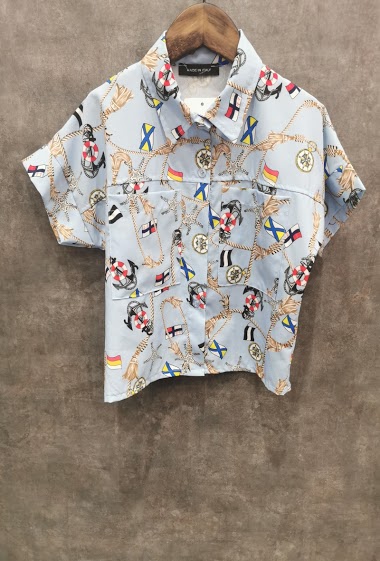 Wholesaler Squared & Cubed - Marine printed short sleeves shirt