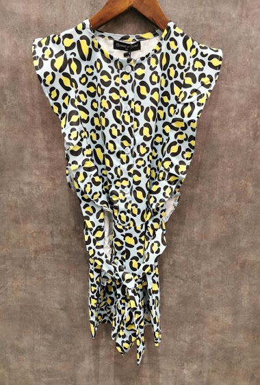 Wholesaler Squared & Cubed - Leopard printed short jumpsuit with frills and belt